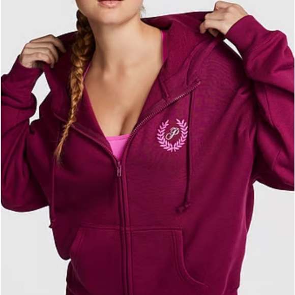 Vs pink ivy fleece relaxed sweatpants ivy fleece full zip hoodie Sz xl magenta - Picture 5 of 10